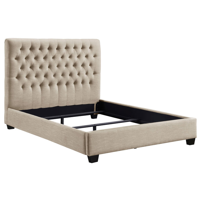 Chloe Tufted Upholstered Full Bed Oatmeal image