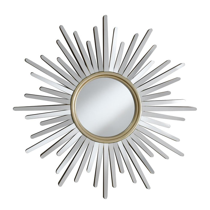 Beiwen Sunburst Wall Mirror Champagne and Silver image