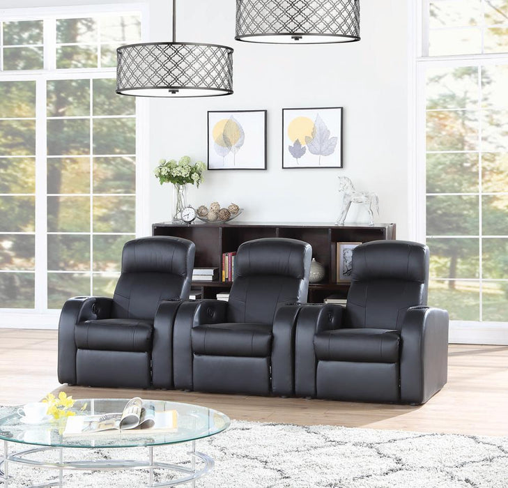 Cyrus Home Theater Upholstered Recliner Black