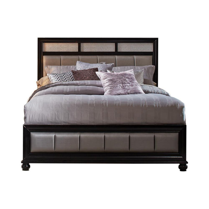 Barzini California King Upholstered Bed Black and Grey