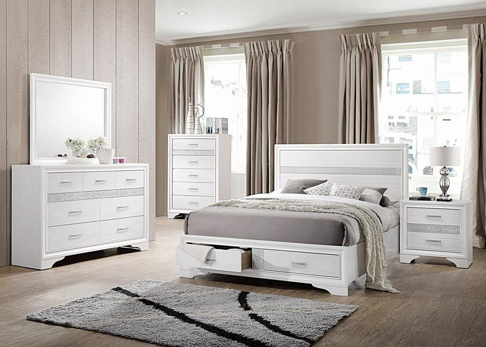 Miranda California King 2-drawer Storage Bed White