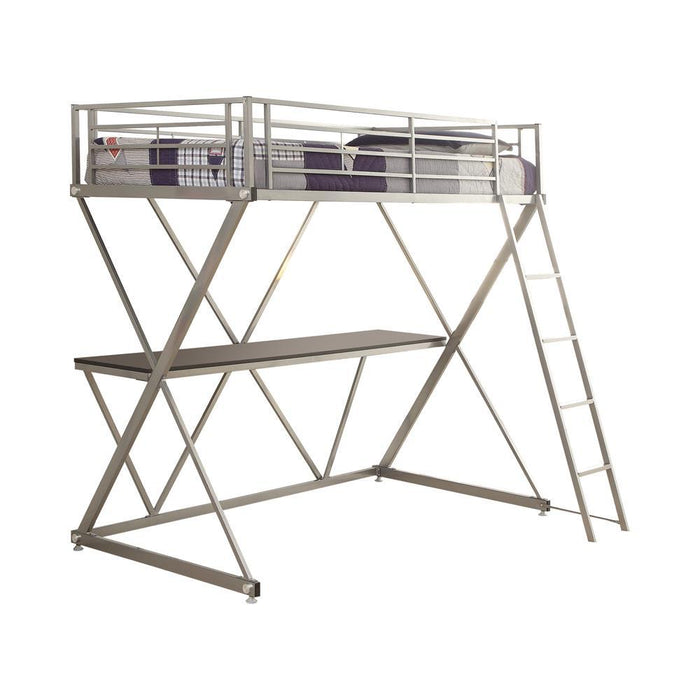 Hyde Twin Workstation Loft Bed Silver