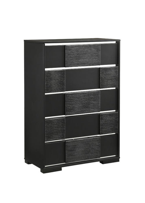 Blacktoft 5-drawer Chest Black