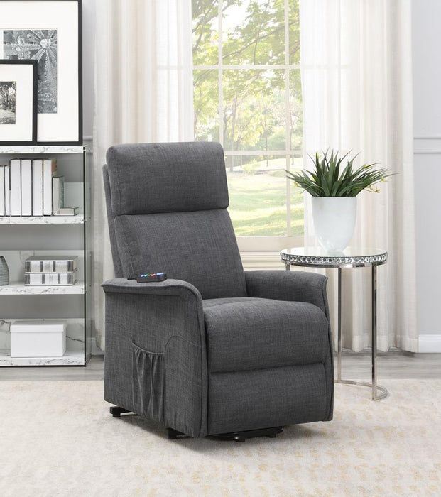 Herrera Power Lift Recliner with Wired Remote Charcoal