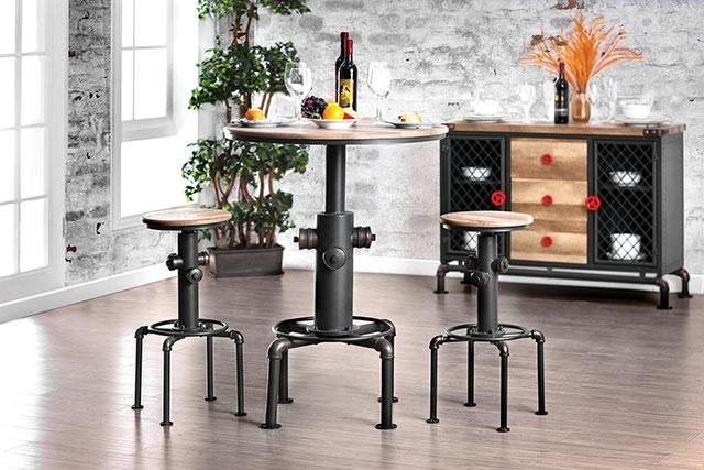 Foskey Antique Black Bar Stool (2/CTN)