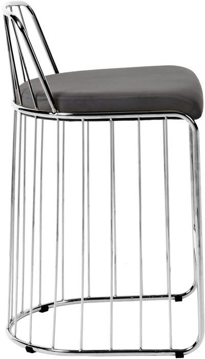 Gio Grey Velvet Stool