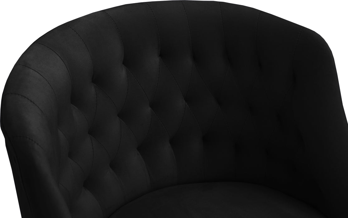 Arden Black Velvet Office Chair