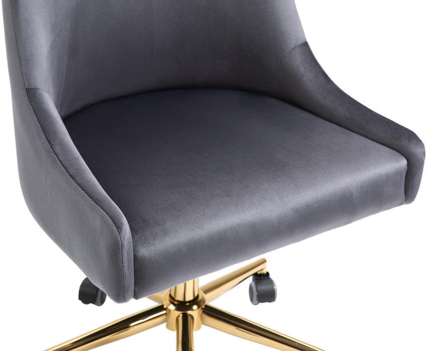 Karina Grey Velvet Office Chair