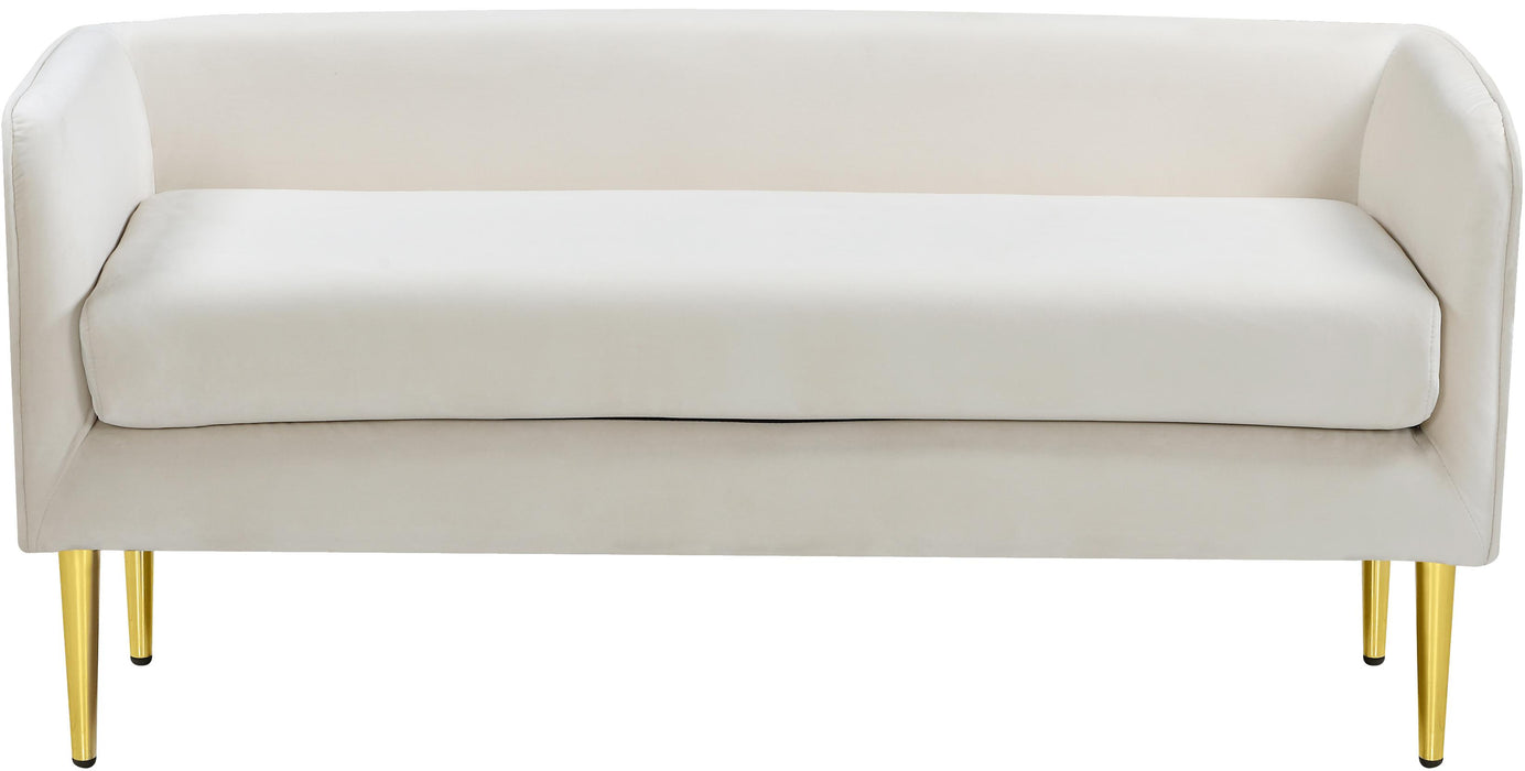 Audrey Cream Velvet Bench