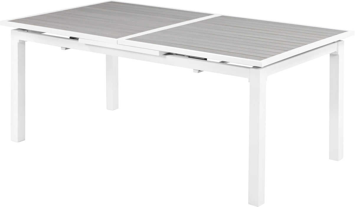 Nizuc Grey manufactured wood Outdoor Patio Extendable Aluminum Dining Table