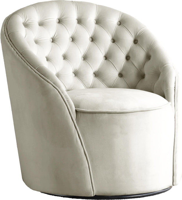 Alessio Cream Velvet Accent Chair image