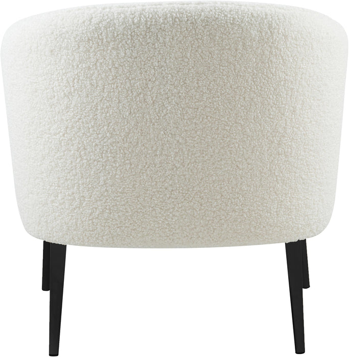 Barlow White Faux Sheepskin Fur Accent Chair