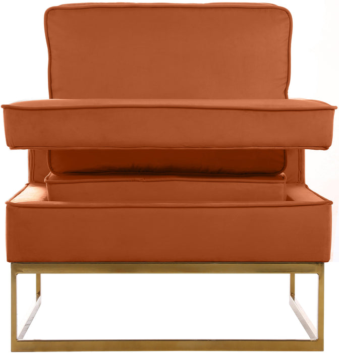 Noah Cognac Velvet Accent Chair