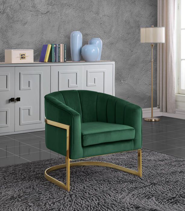 Carter Green Velvet Accent Chair