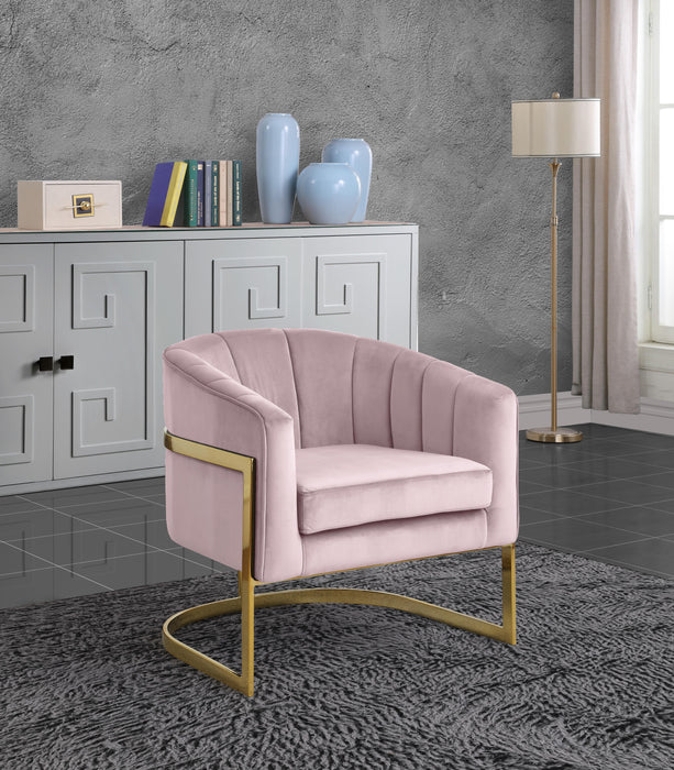 Carter Pink Velvet Accent Chair