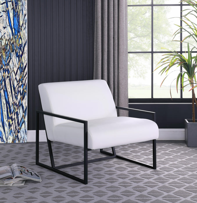 Industry White Faux Leather Accent Chair