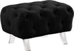 Crescent Black Velvet Ottoman image