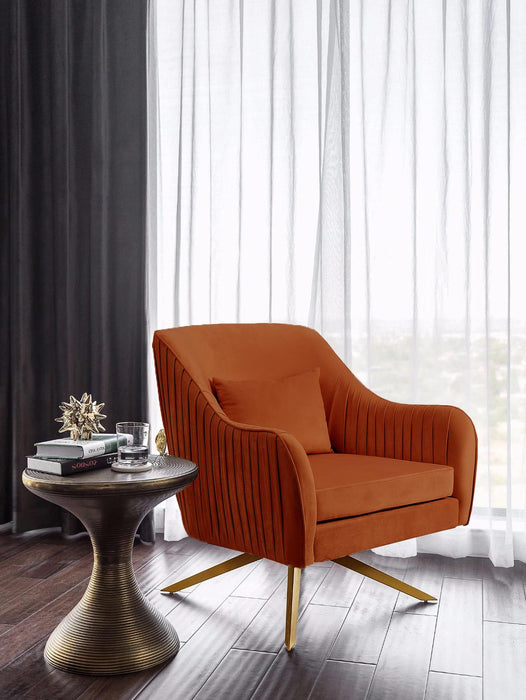 Paloma Cognac Velvet Accent Chair