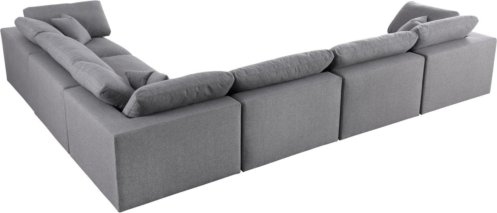 Serene Grey Linen Fabric Deluxe Cloud Modular Sectional