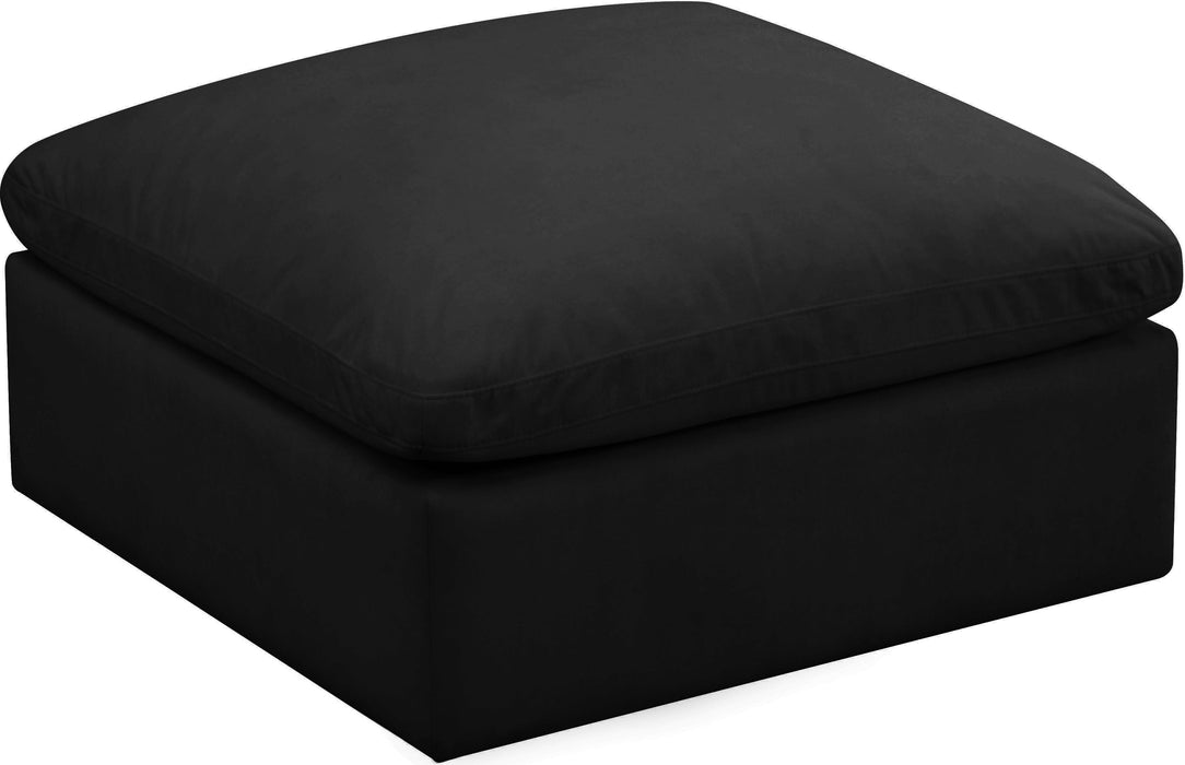 Plush Black Velvet Standard Cloud Modular Ottoman image