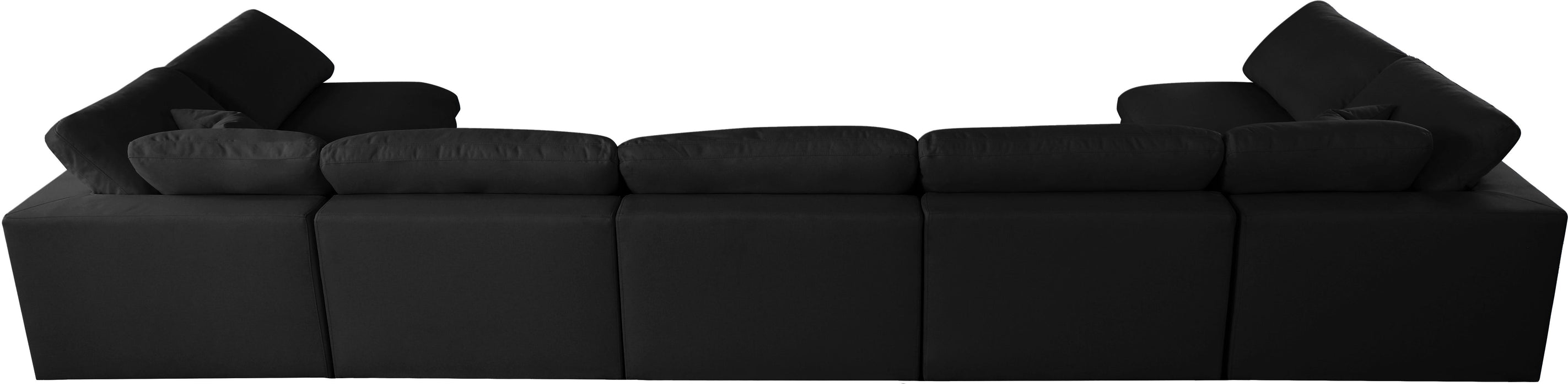 Plush Black Velvet Standard Cloud Modular Sectional