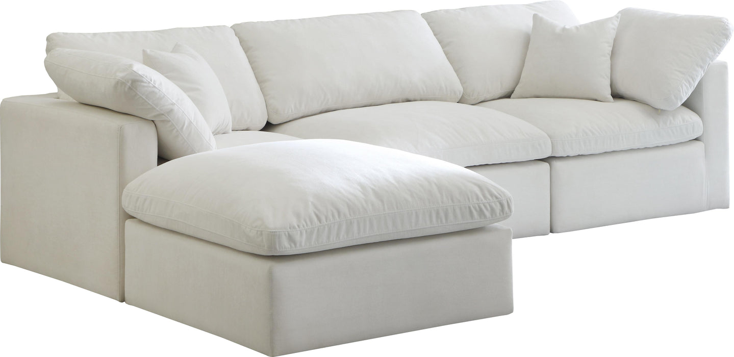 Plush Cream Velvet Standard Cloud Modular Sectional