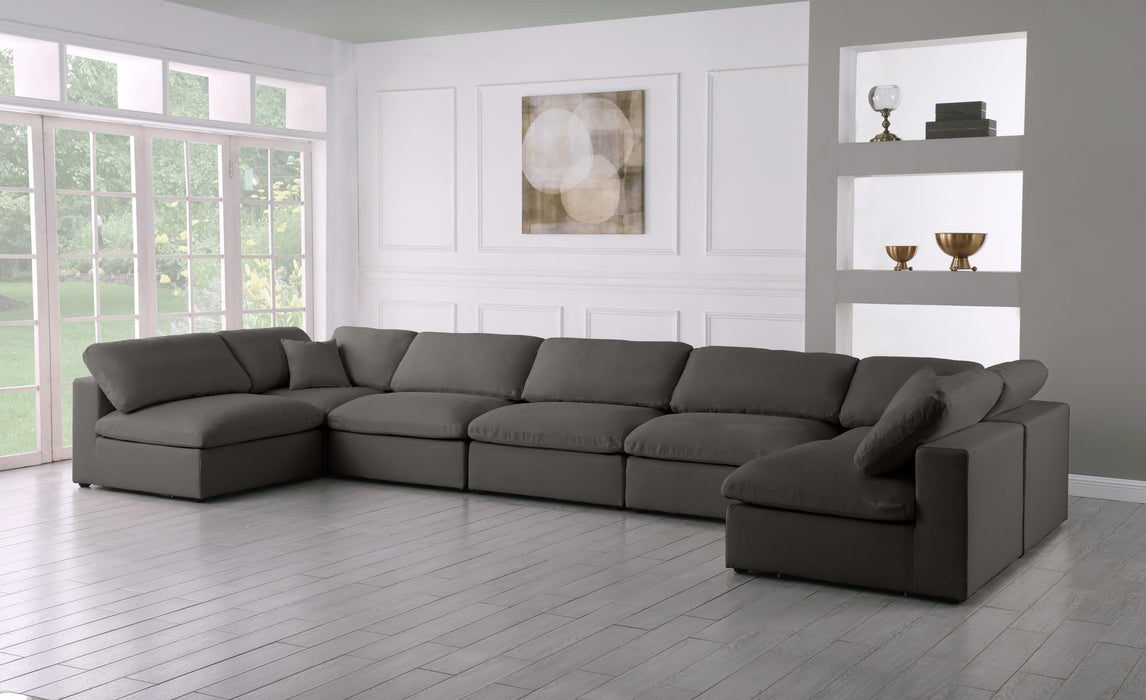 Plush Grey Velvet Standard Cloud Modular Sectional