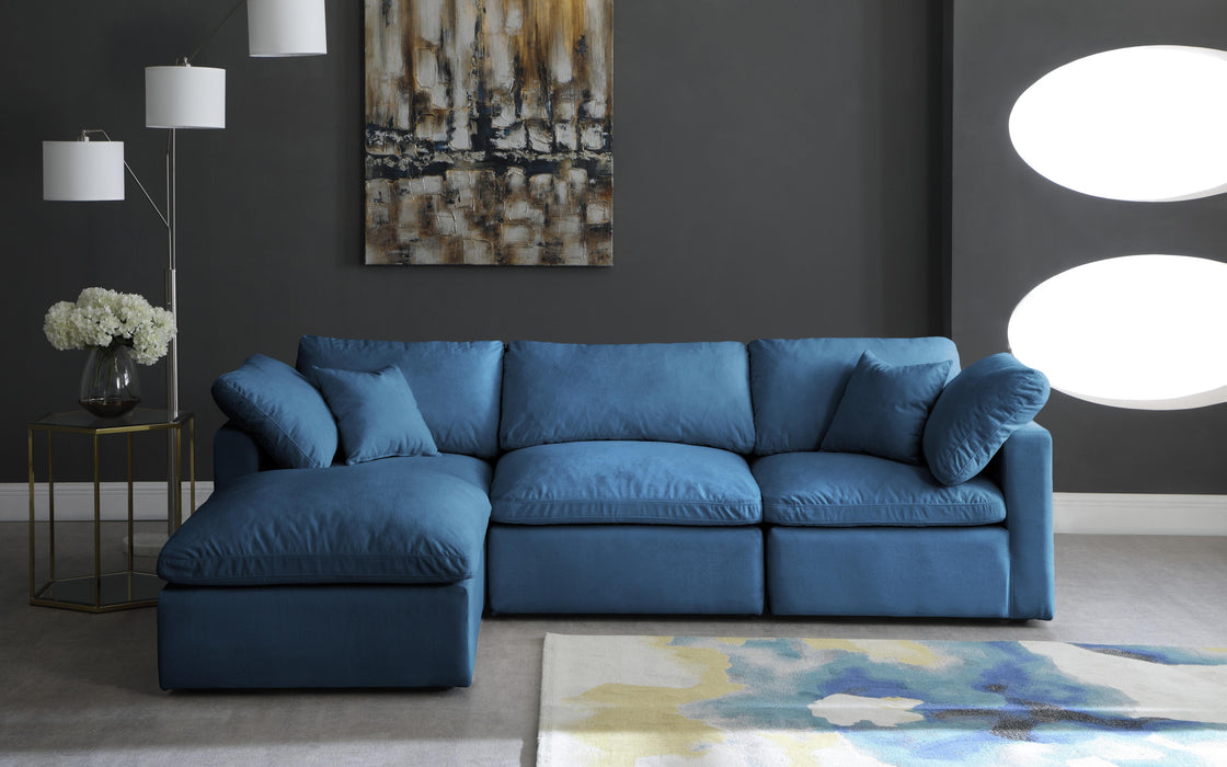 Plush Navy Velvet Standard Cloud Modular Sectional