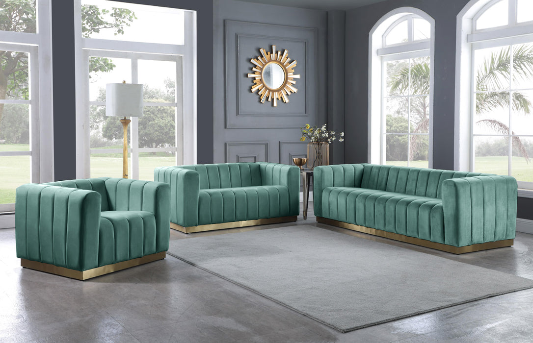 Marlon Mint Velvet Sofa