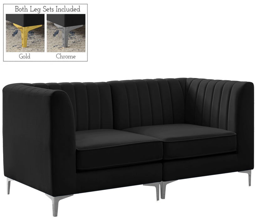 Alina Black Velvet Modular Sofa