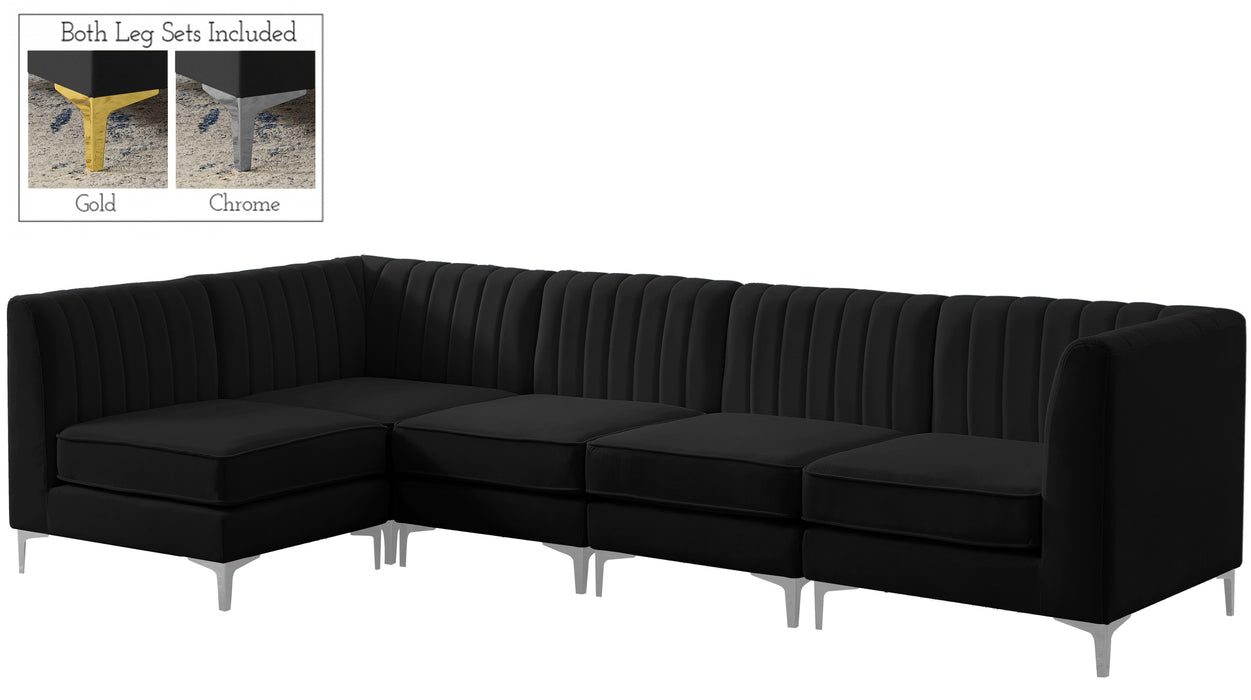 Alina Black Velvet Modular Sectional