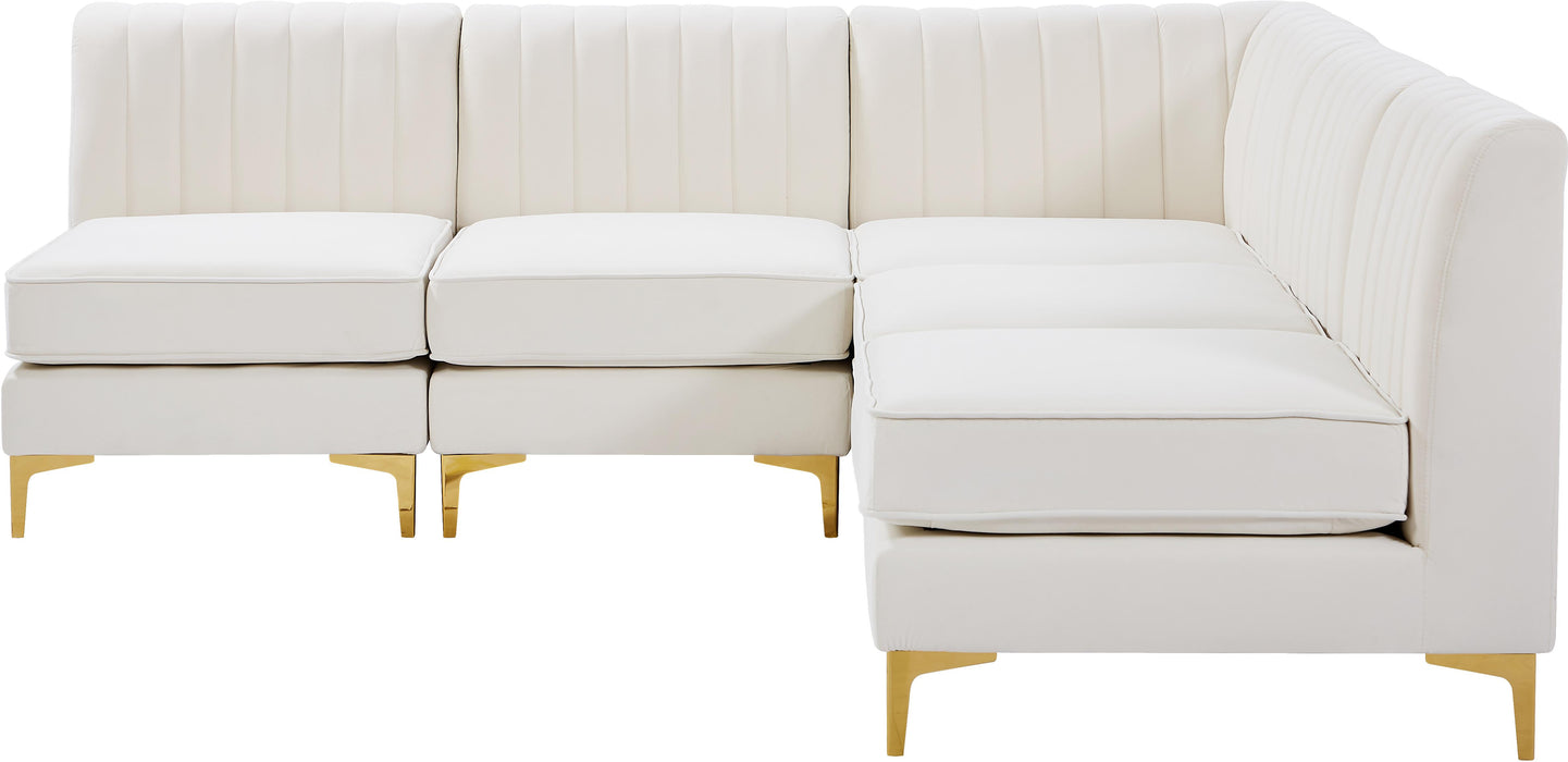 Alina Cream Velvet Modular Sectional