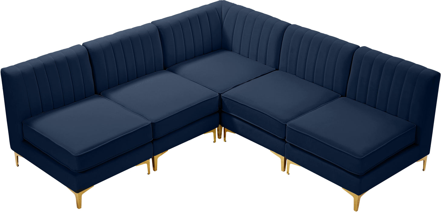 Alina Navy Velvet Modular Sectional