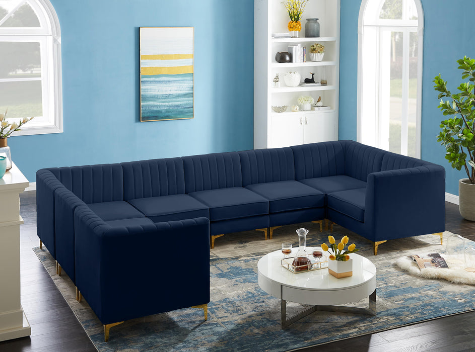 Alina Navy Velvet Modular Sectional