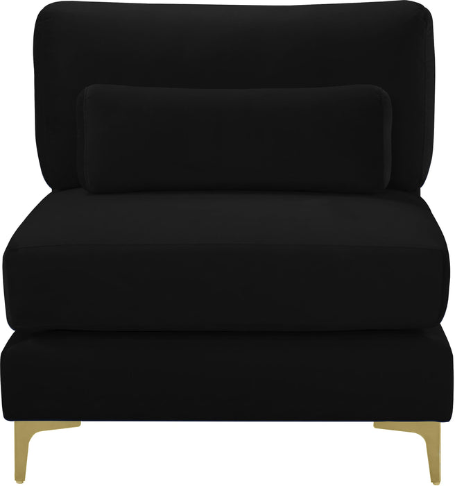 Julia Black Velvet Modular Armless Chair