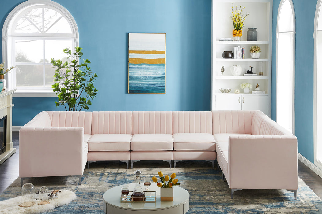 Alina Pink Velvet Modular Sectional