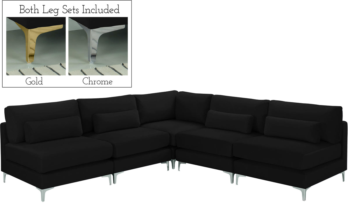 Julia Black Velvet Modular Sectional (5 Boxes)