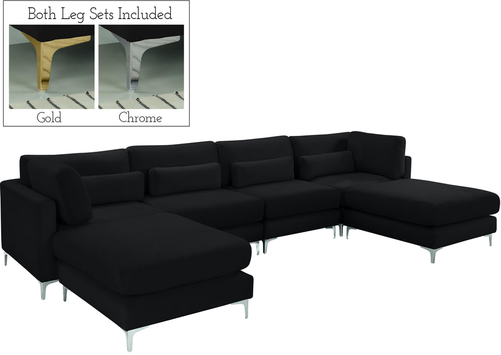 Julia Black Velvet Modular Sectional (6 Boxes)