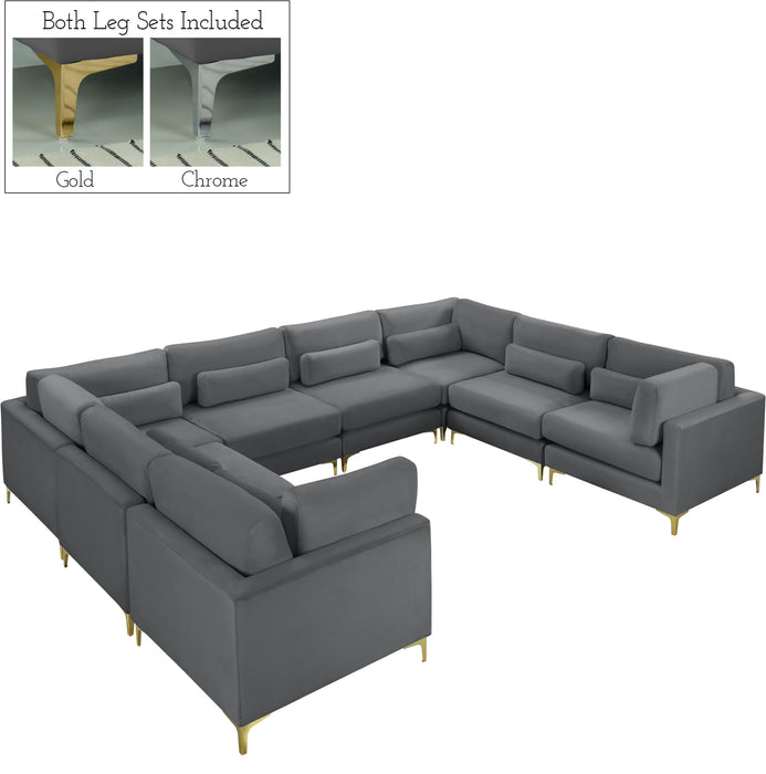 Julia Grey Velvet Modular Sectional (8 Boxes) image