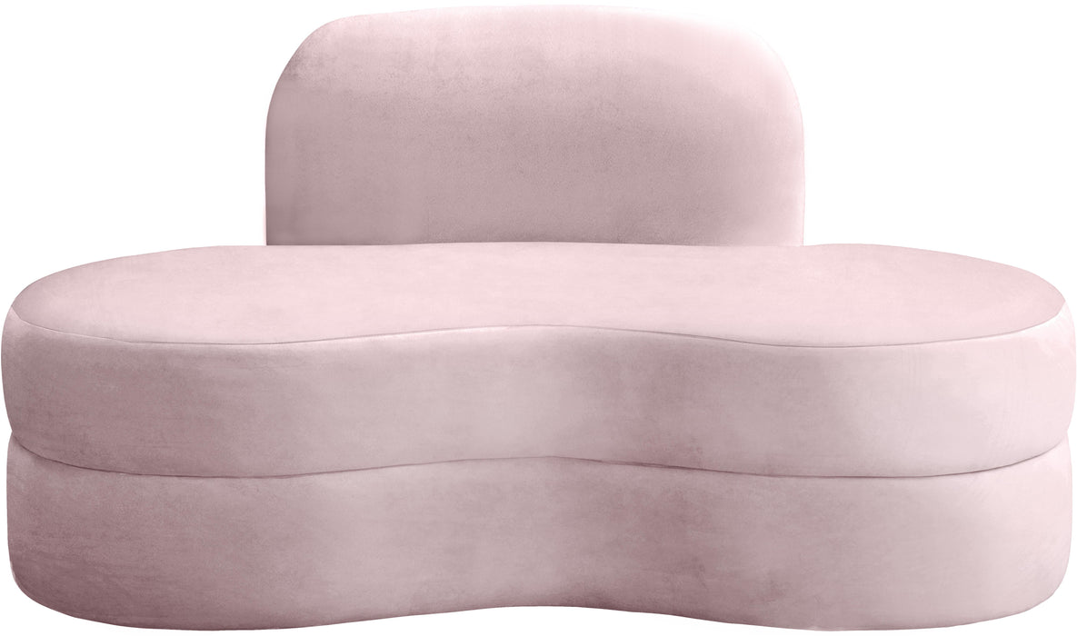 Mitzy Pink Velvet Loveseat