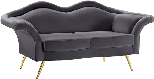 Lips Grey Velvet Loveseat image