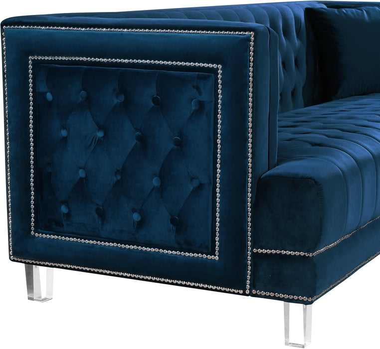 Lucas Navy Velvet Chair