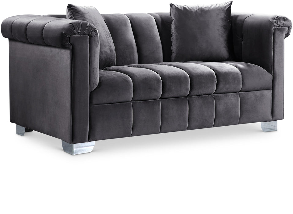 Kayla Grey Velvet Loveseat image