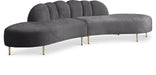 Divine Grey Velvet 2pc. Sectional image