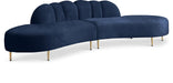 Divine Navy Velvet 2pc. Sectional image