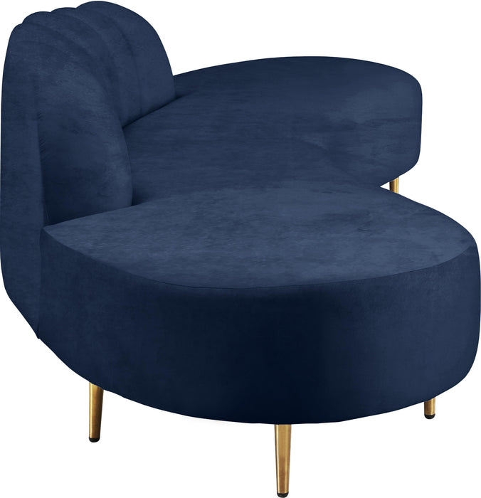 Divine Navy Velvet 2pc. Sectional