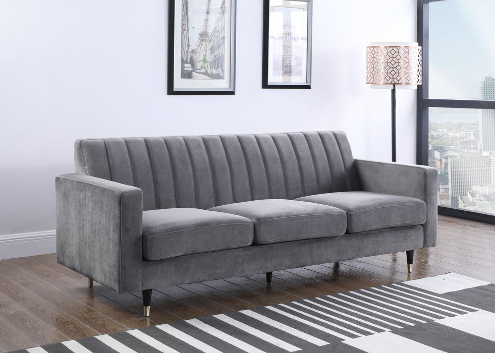 Lola Grey Velvet Sofa