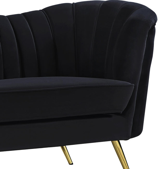 Margo Black Velvet Loveseat