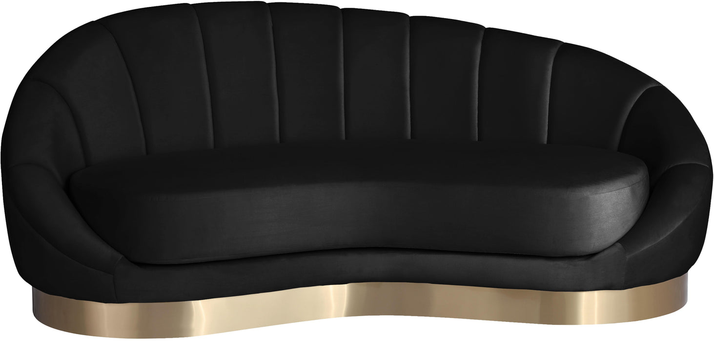 Shelly Black Velvet Chaise