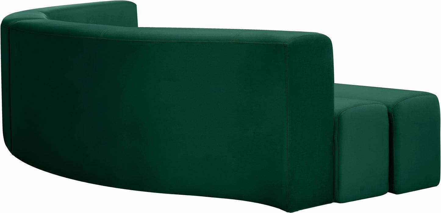 Curl Green Velvet 2pc. Sectional